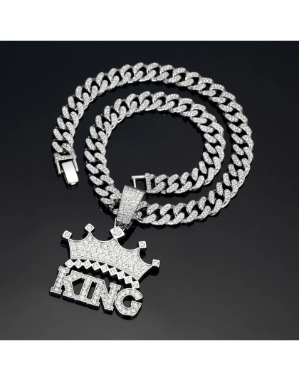 Men Hip Hop Crown with King Pendant Necklace with....