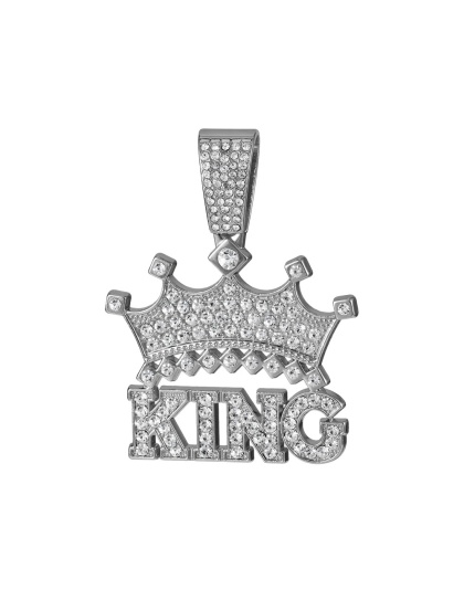 Men Hip Hop Crown with King Pendant Necklace