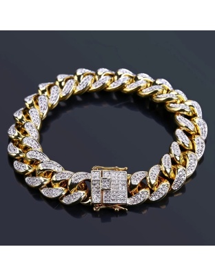 Luxury Iced Out Cuban Link Chain Bracelet for Men