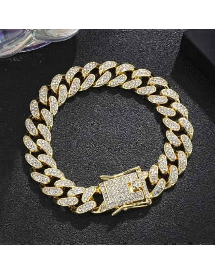 Luxury Iced Out Cuban Link Chain Bracelet for Men