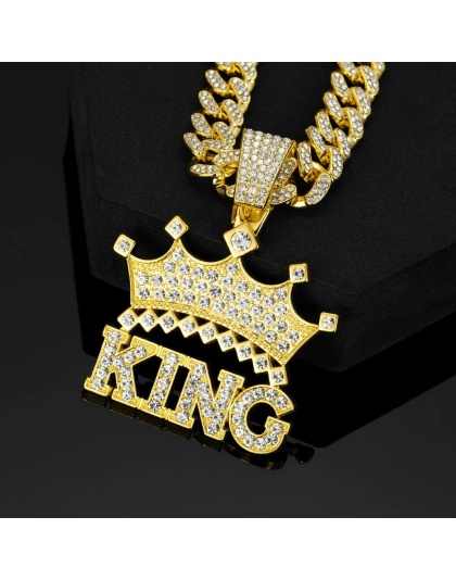 Men Hip Hop Crown with King Pendant Necklace with....
