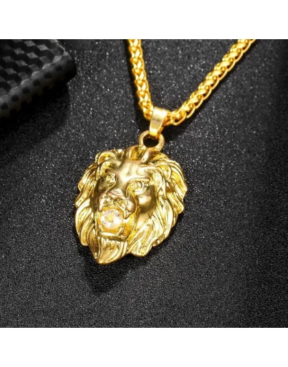 Lion Head Pendant Necklace For Men