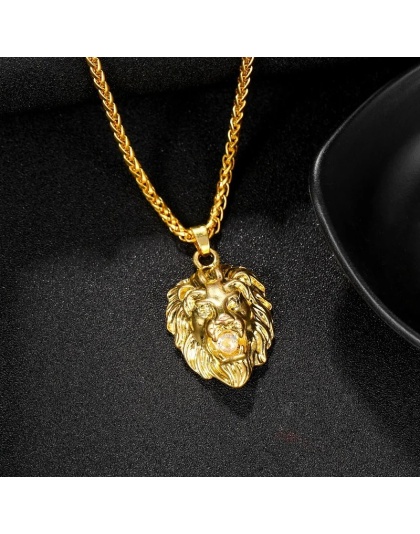 Lion Head Pendant Necklace For Men